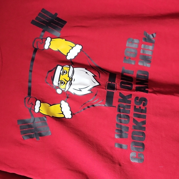 Funny Santa Tshirt. Size LG Mens George Brand Red color - Picture 2 of 3